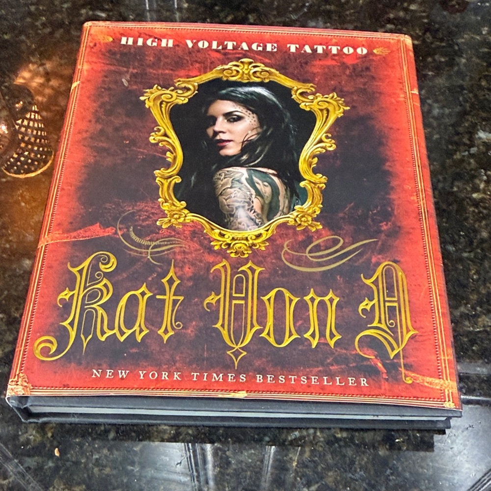 Kat Von D High Voltage Tattoo Book - Red and Gold signed by artist with photos